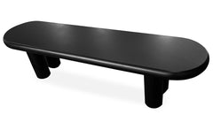 Table basse Clivo arrondie 160 cm avec pieds colonnes noir