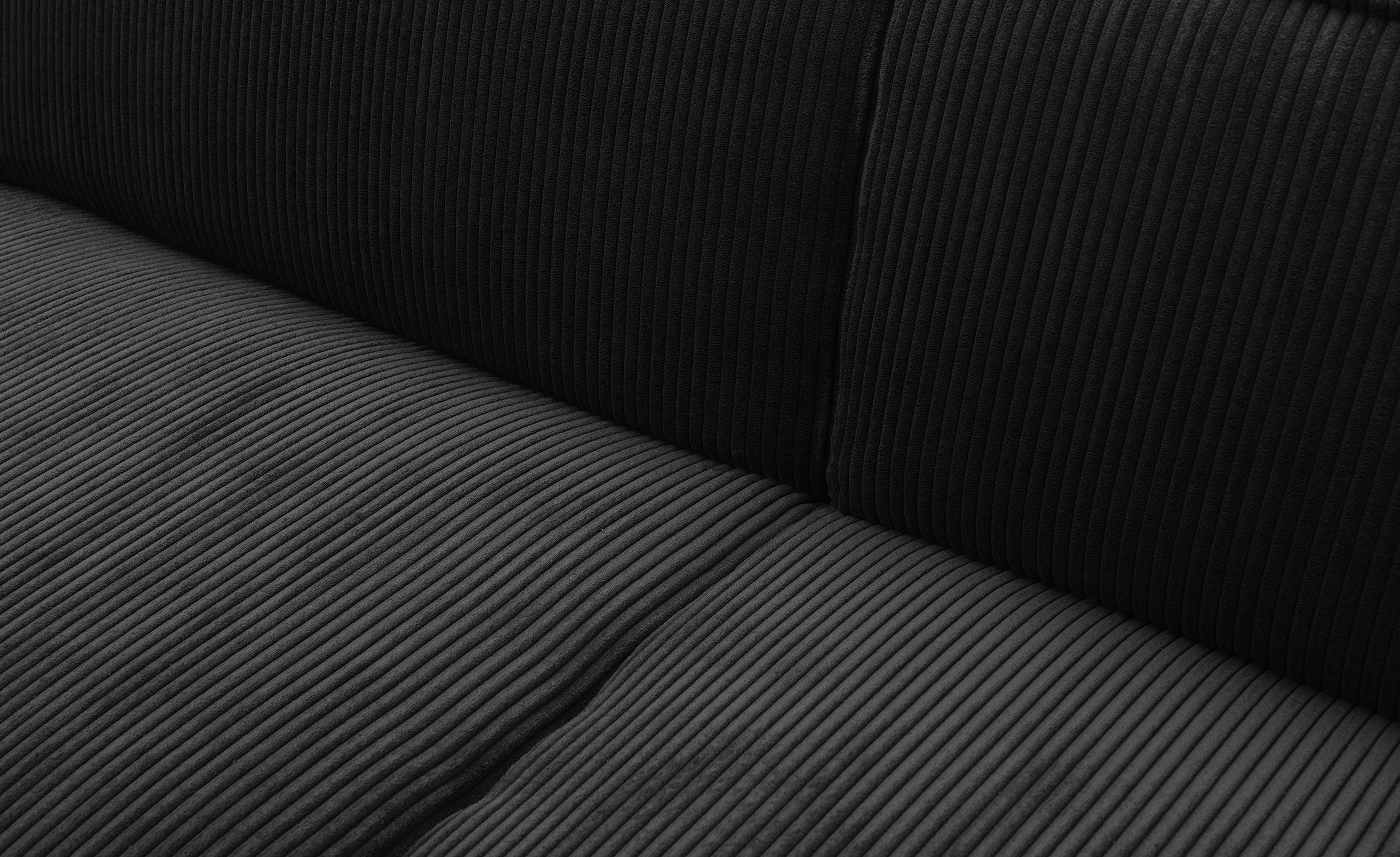 Canapé clic-clac 3 places Roger Velours côtelé Noir
