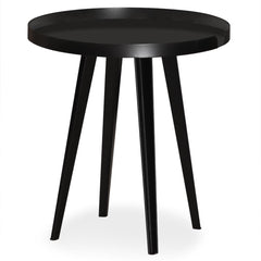 Table d'appoint Arnara ronde à rebord 45cm métal noir
