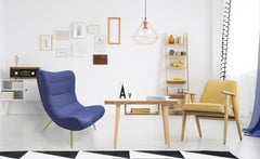 Fauteuil scandinave Romilly Tissu Bleu