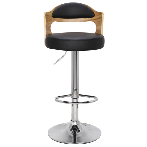Lot de 4 chaises Alado de bar en Chêne clair et Simili Noir