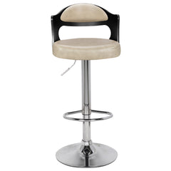 Lot de 6 chaises de bar Ruben Bois Noir et Simili Crème
