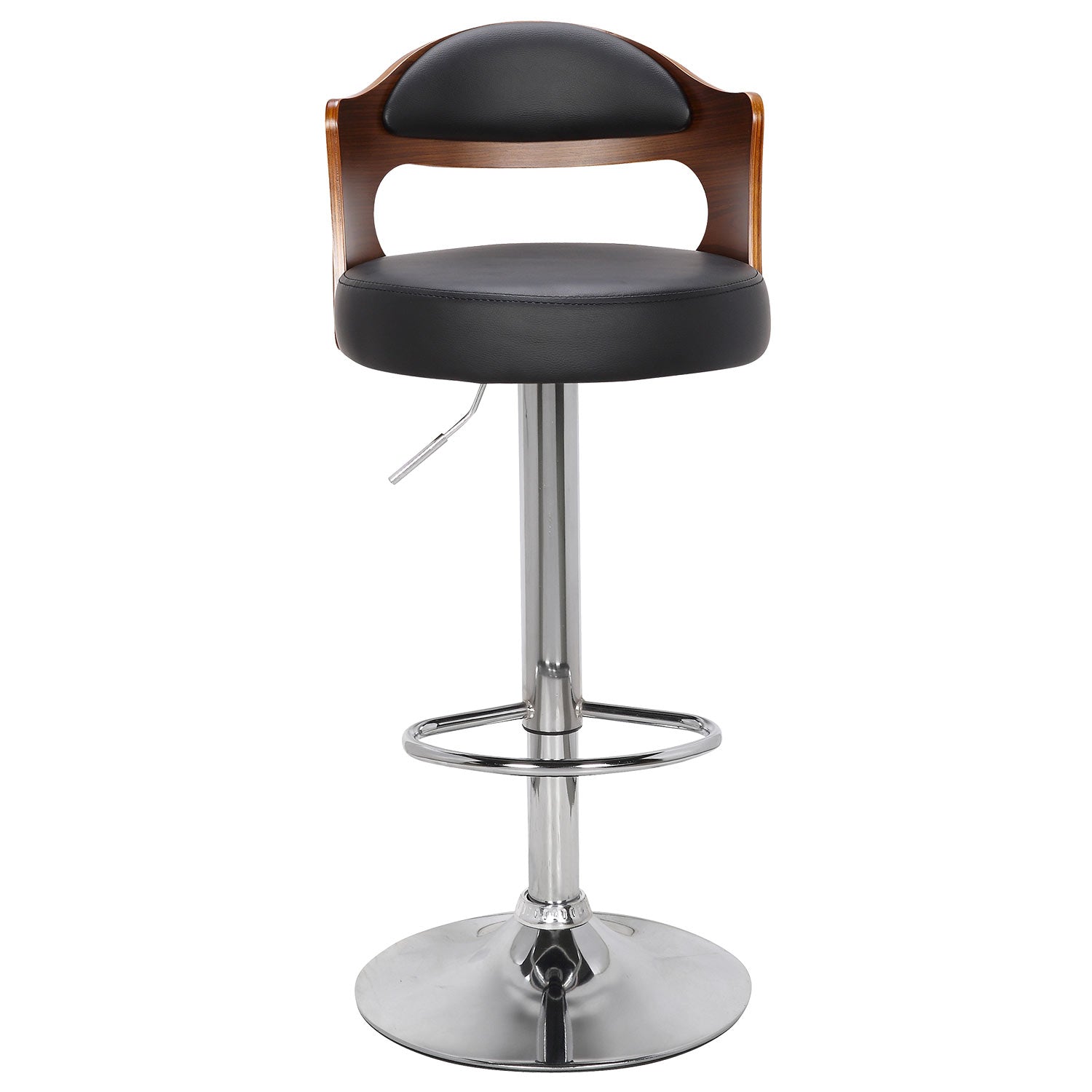 Lot de 6 chaises de bar Ruben Bois Noisette et Simili Noir