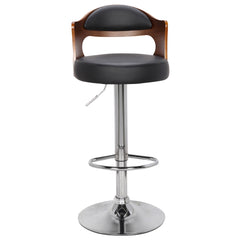Lot de 6 chaises de bar Ruben Bois Noisette et Simili Noir