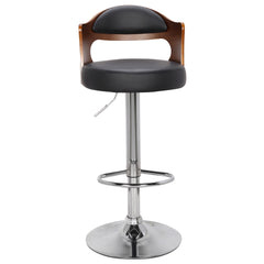 Lot de 2 fauteuils Alado en bois noisette et simili cuir noir