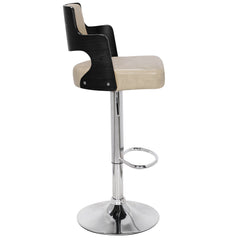 Lot de 2 chaises de bar Russel Bois Noir & Simili Crème