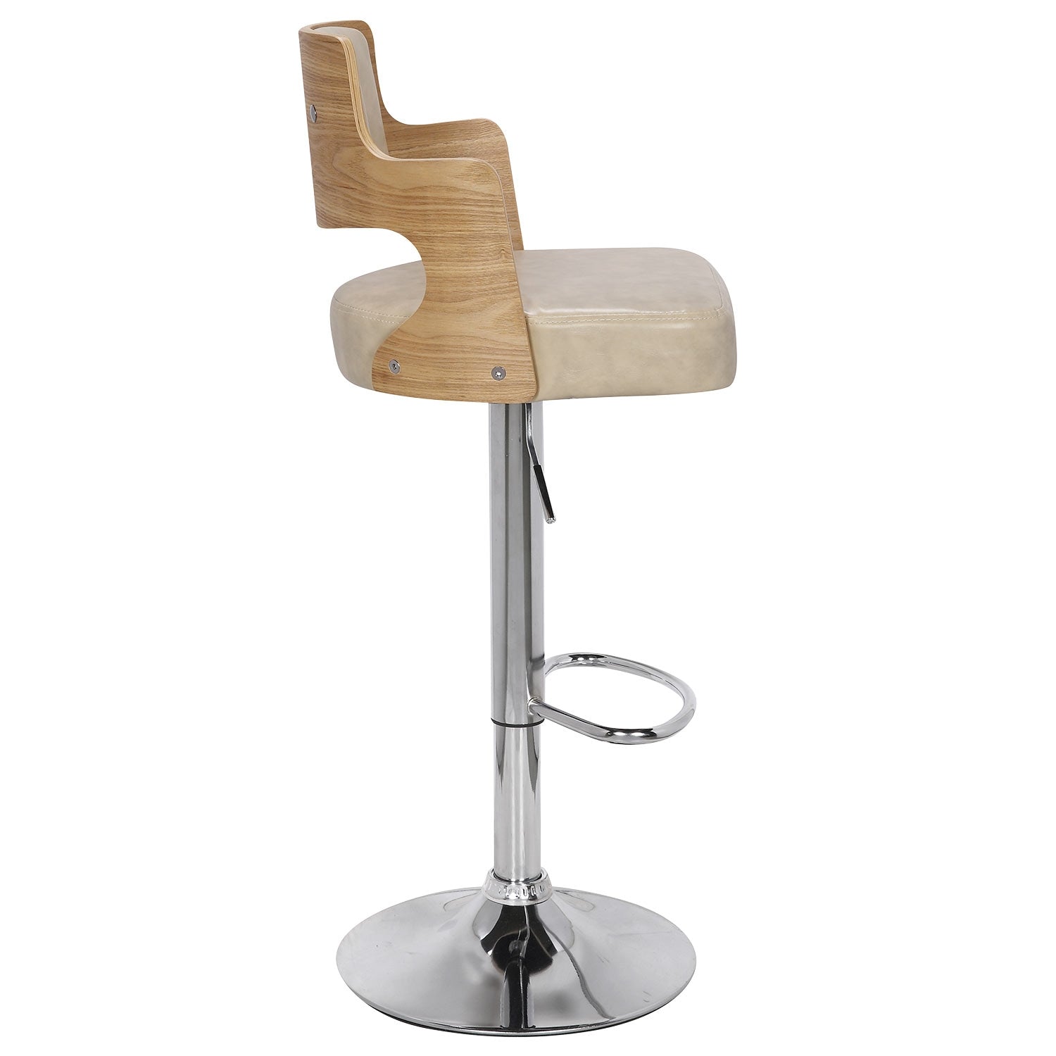 Lot de 2 chaises de bar Russel Chêne Clair & Crème