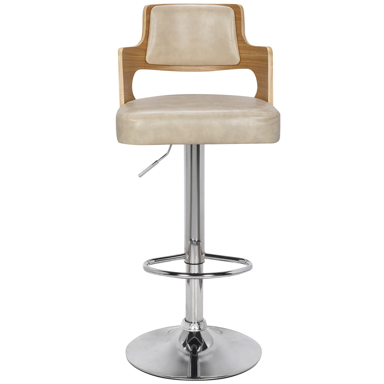 Lot de 4 chaises de bar Russel Chêne Clair et Crème