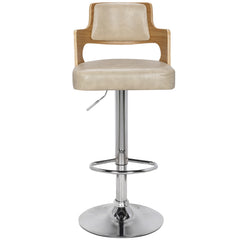 Lot de 4 chaises de bar Russel Chêne Clair et Crème