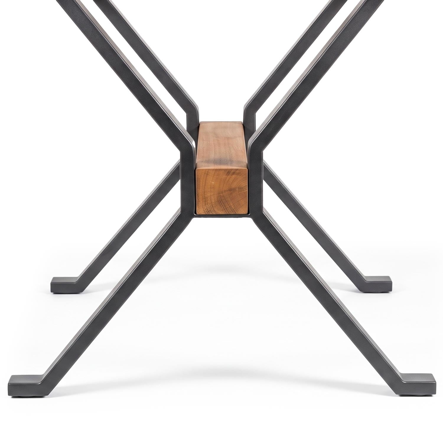 Table à manger extensible Rustica 180-227,5cm style industriel Bois et Métal Noir