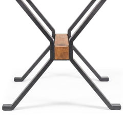Table à manger extensible Rustica 180-227,5cm style industriel Bois et Métal Noir