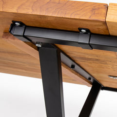 Table à manger extensible Rustica 180-227,5cm style industriel Bois et Métal Noir