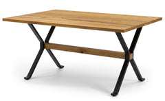 Table à manger extensible Rustica 180-227,5cm style industriel Bois et Métal Noir