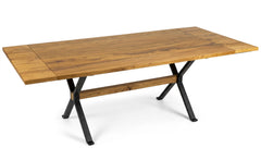 Table à manger extensible Rustica 180-227,5cm style industriel Bois et Métal Noir