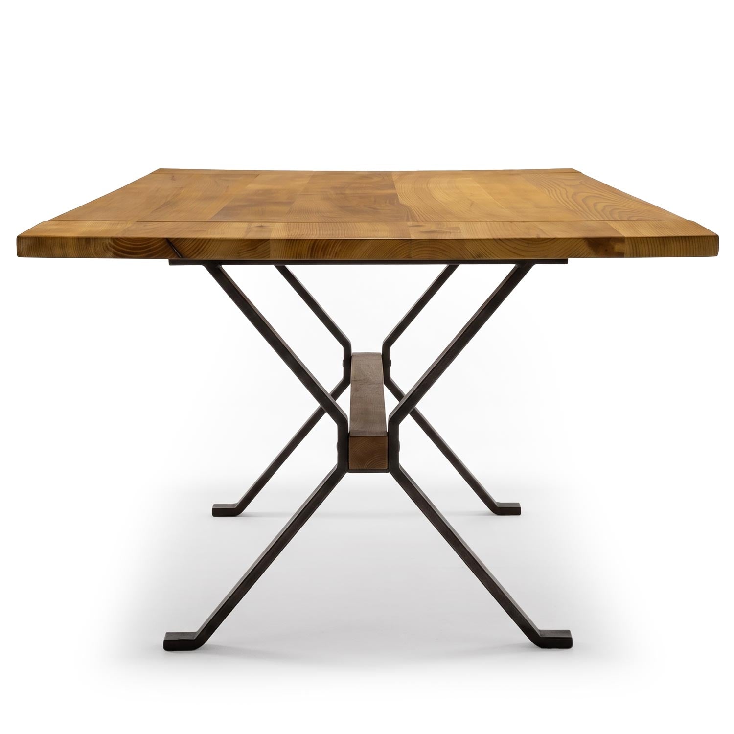 Table à manger extensible Rustica 180-227,5cm style industriel Bois et Métal Noir