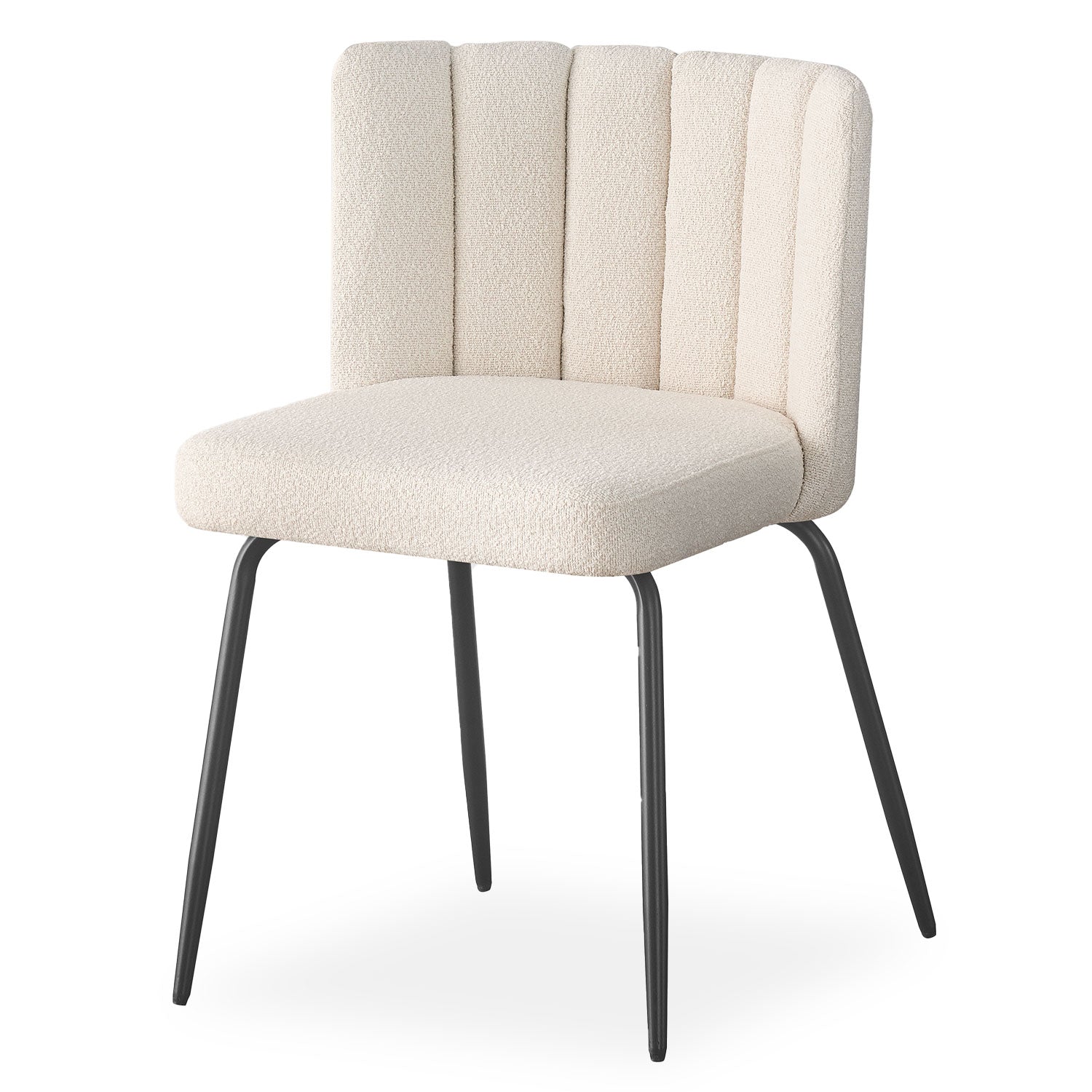 Lot de 6 chaises design Sabine Tissu Bouclette Crème