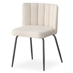 Lot de 6 chaises design Sabine Tissu Bouclette Crème