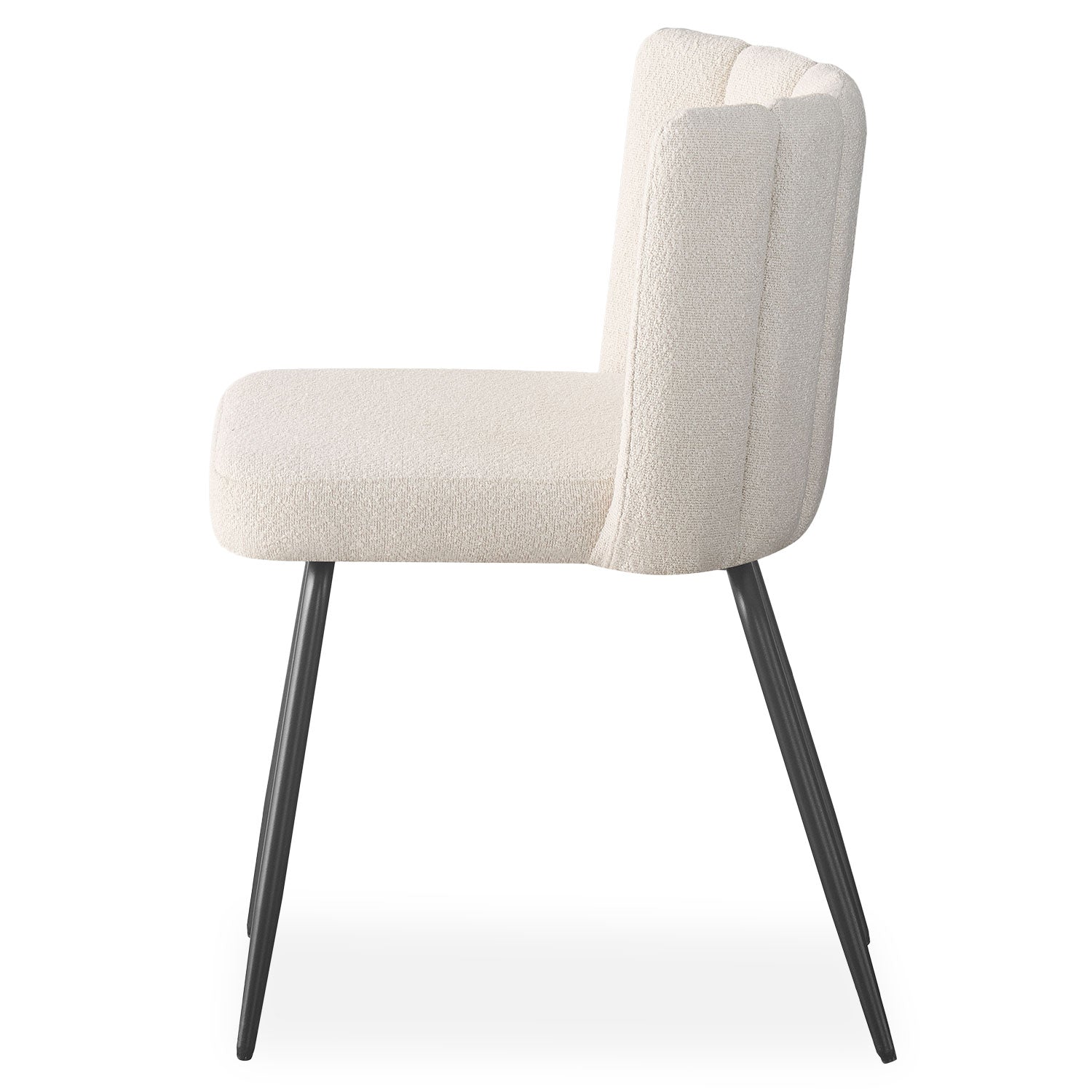 Lot de 4 chaises design Sabine Tissu Bouclette Crème