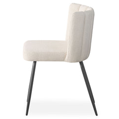 Lot de 4 chaises design Sabine Tissu Bouclette Crème