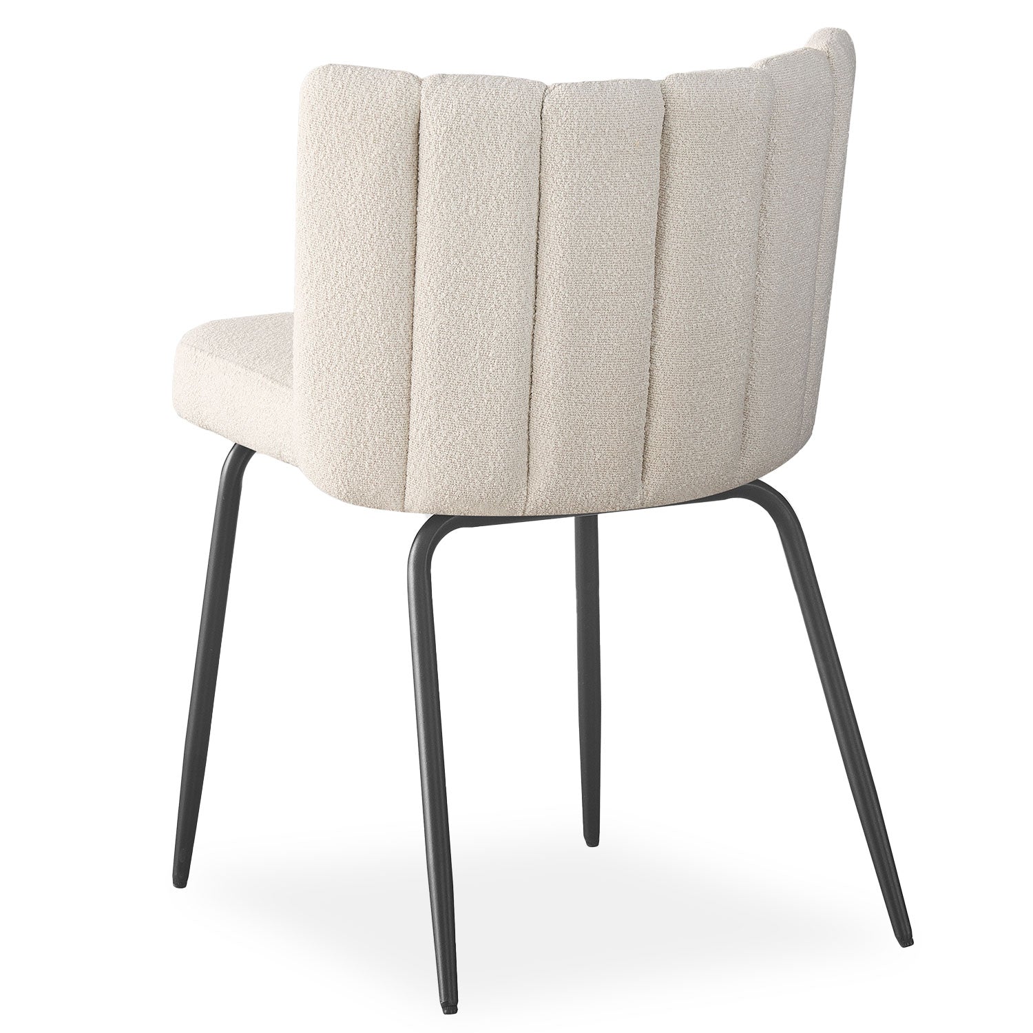 Lot de 2 chaises design Sabine Tissu Bouclette Crème