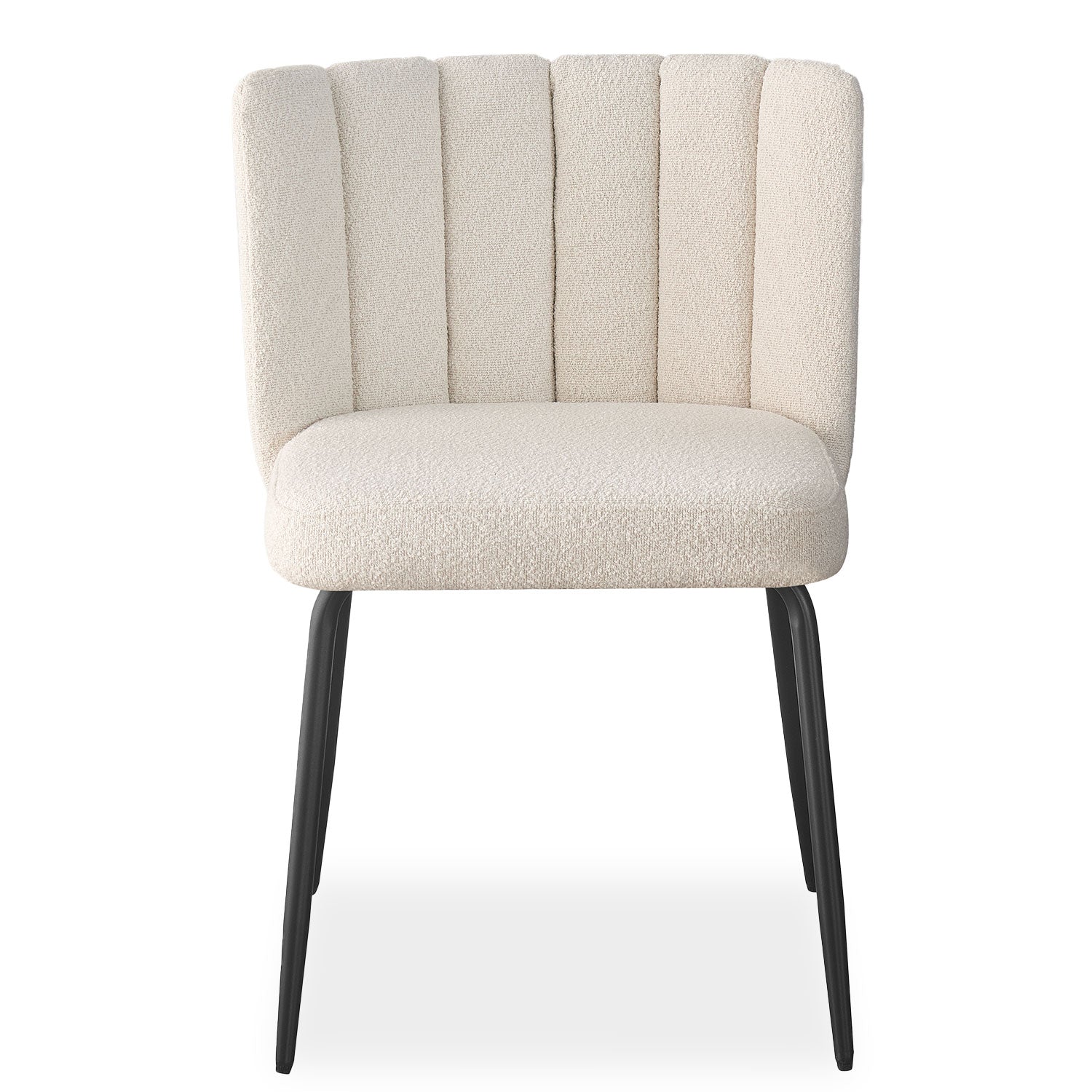 Lot de 6 chaises design Sabine Tissu Bouclette Crème