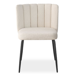 Lot de 6 chaises design Sabine Tissu Bouclette Crème