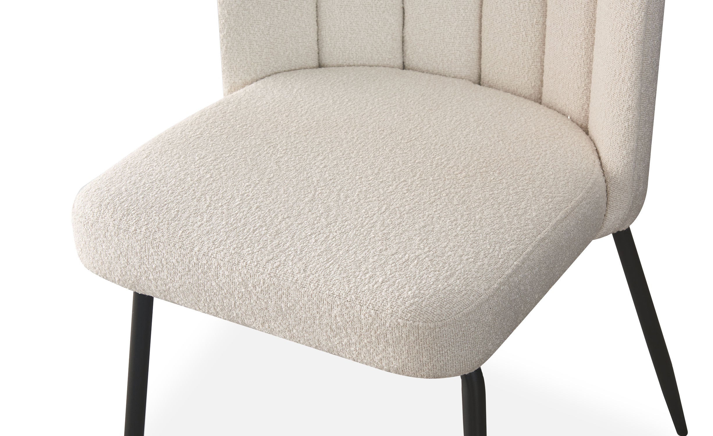 Lot de 4 chaises design Sabine Tissu Bouclette Crème