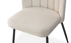 Lot de 4 chaises design Sabine Tissu Bouclette Crème