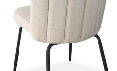 Lot de 6 chaises design Sabine Tissu Bouclette Crème