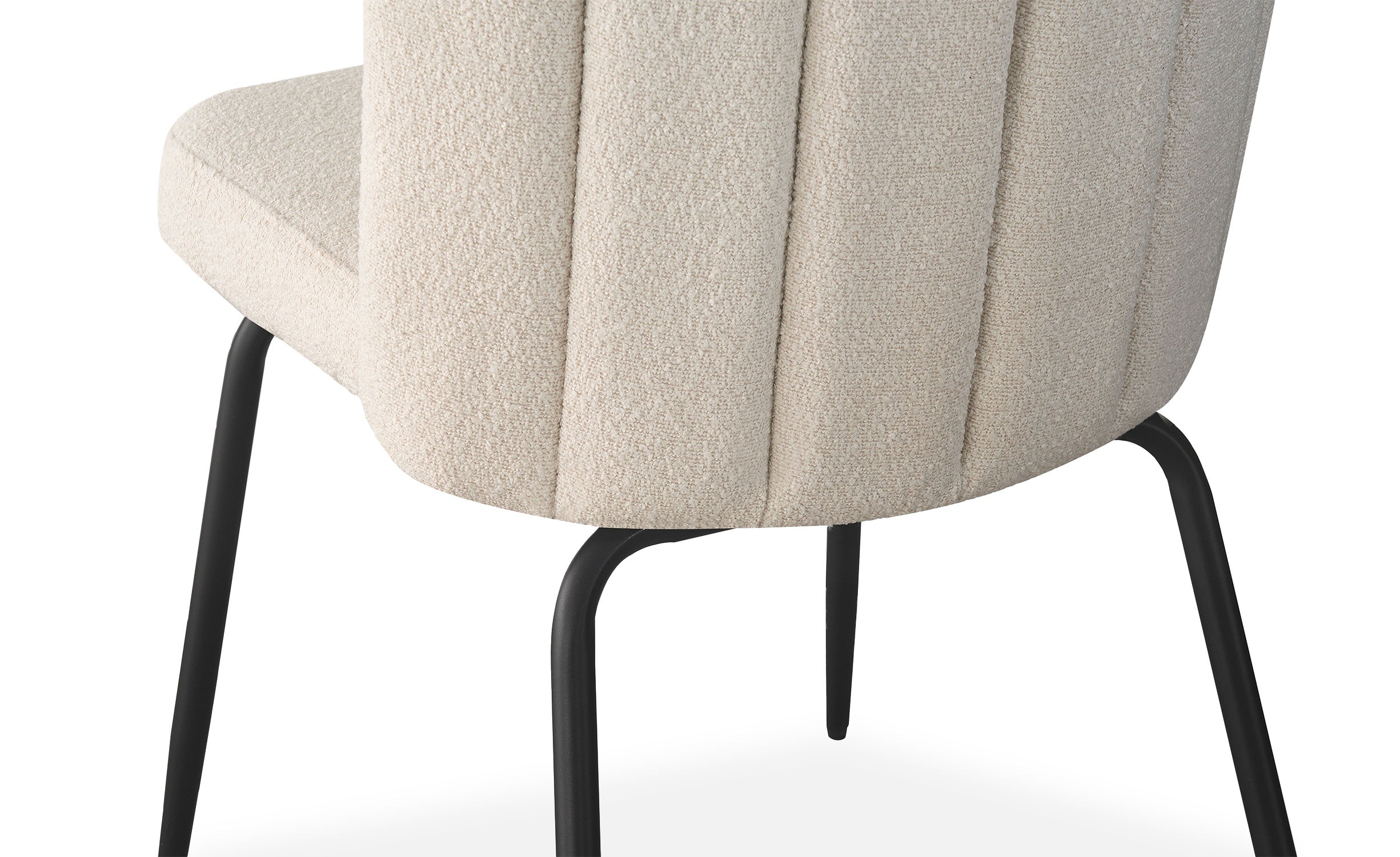 Lot de 4 chaises design Sabine Tissu Bouclette Crème