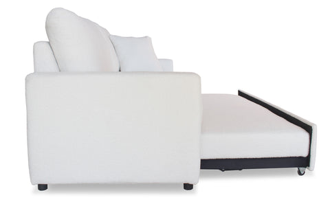 Canapé 3 places Convertible Saphir Tissu Bouclette Écru