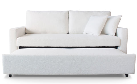 Canapé 3 places Convertible Saphir Tissu Bouclette Écru