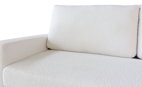 Canapé 3 places Convertible Saphir Tissu Bouclette Écru