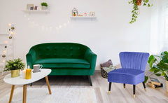 Canapé scandinave Aliph 2 places velours vert