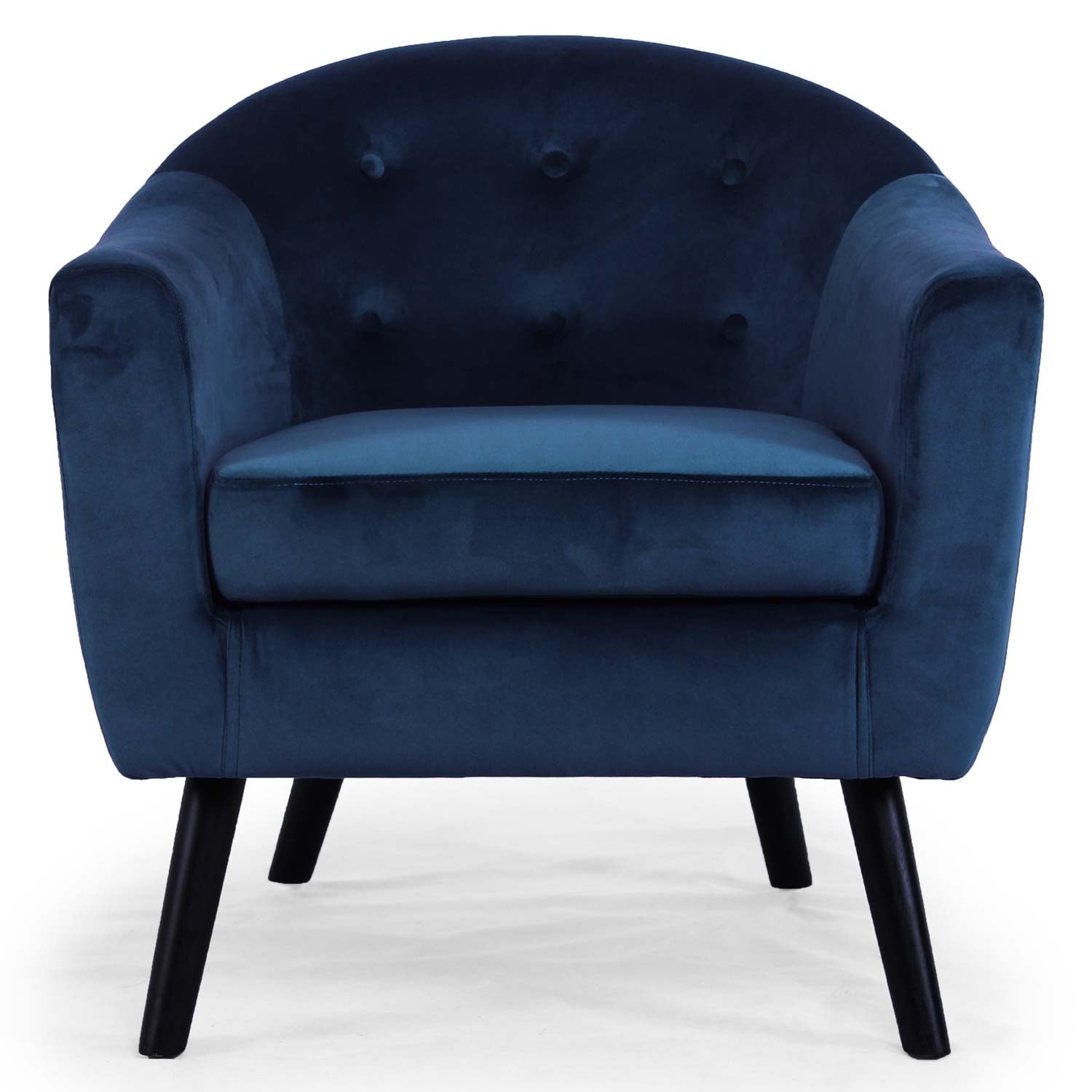 Fauteuil scandinave Savoy Velours Bleu de face