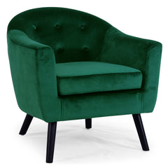 Fauteuil en velours Aliph style scandinave vert