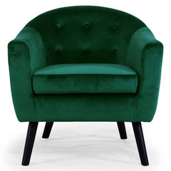 Fauteuil en velours Aliph style scandinave vert