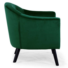 Fauteuil en velours Aliph style scandinave vert