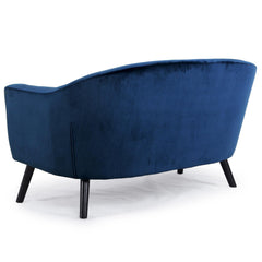 Canapé scandinave Aliph 3 places velours bleu