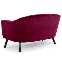 Canapé 2 places scandinave Savoy Velours Bordeaux