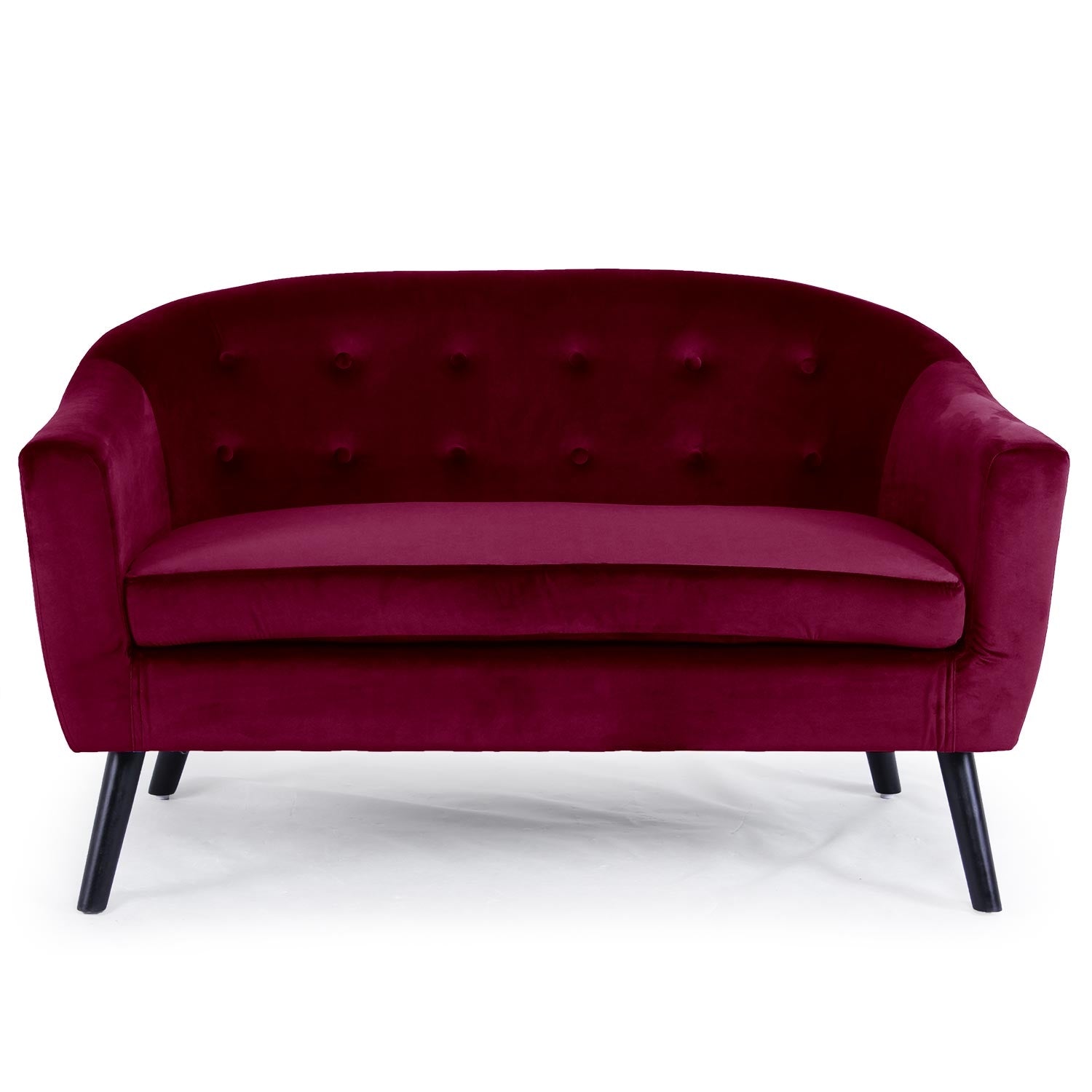 Canapé 2 places scandinave Savoy Velours Bordeaux