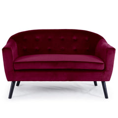 Canapé 2 places scandinave Savoy Velours Bordeaux