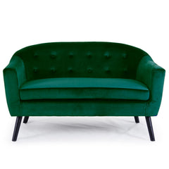 Canapé scandinave Aliph 2 places velours vert