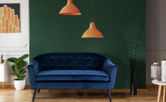 Canapé scandinave Aliph 3 places velours bleu