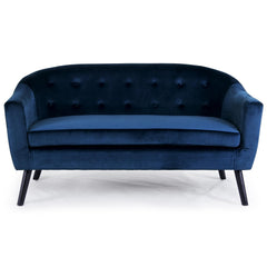 Canapé scandinave Aliph 3 places velours bleu