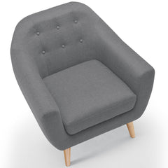 Fauteuil Aliph scandinave en tissu gris