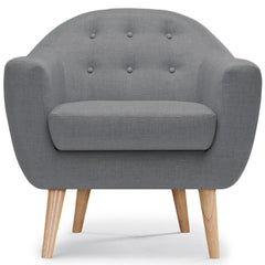 Fauteuil Aliph scandinave en tissu gris