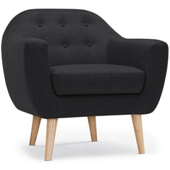 Fauteuil Aliph scandinave en tissu noir