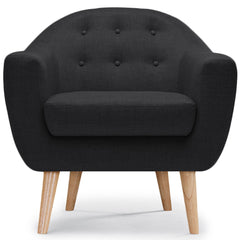 Fauteuil Aliph scandinave en tissu noir