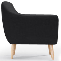 Fauteuil Aliph scandinave en tissu noir